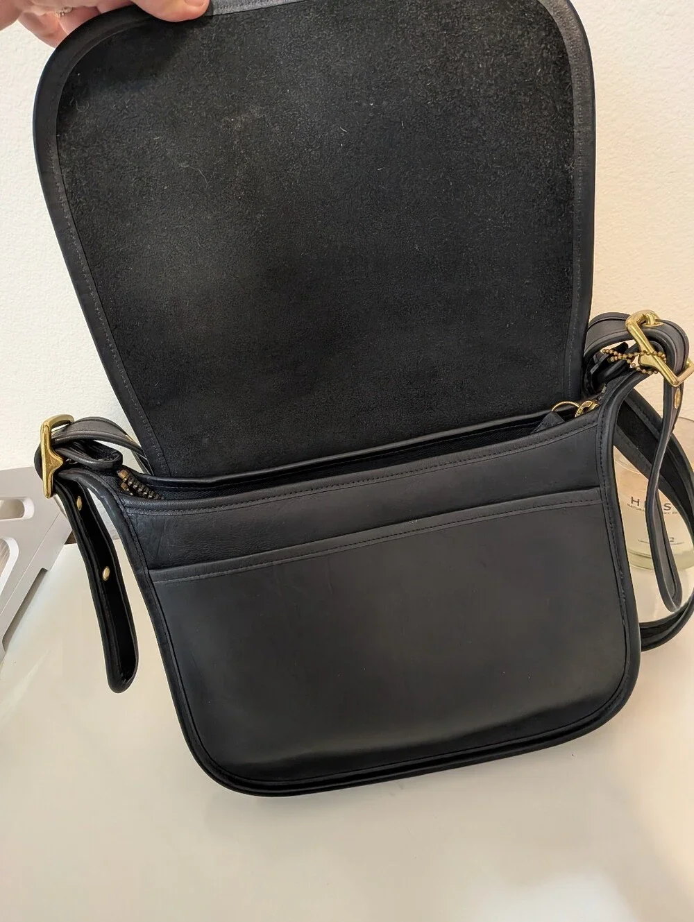 Vintage Coach Courier Messenger Bag 9951 Black Glove-Tanned Leather Shoulder Bag